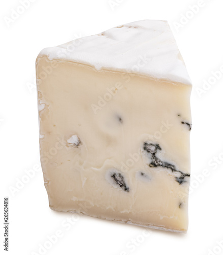 Blue cheese isolated on white background. Clipping path