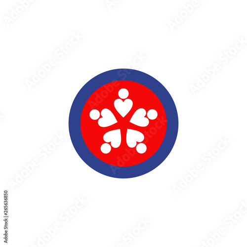 Community and adoption care logo design vector template