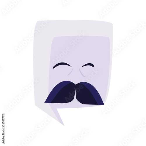 speech bubble with hipster mustache