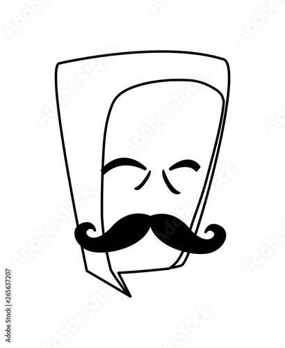speech bubble with hipster mustache