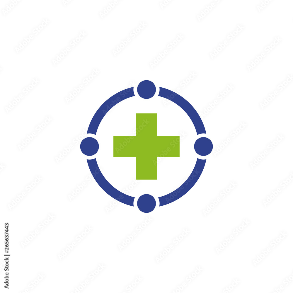 Obraz premium Medical and health care logo design vector template