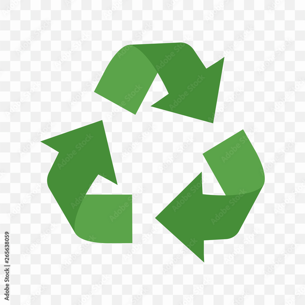 Sign waste processing. The universal recycling symbols. International recycling symbol. Vector illustration on a transparent background. Sign waste processing. The universal recycling symbols. International recycling symbol. Vector illustration on a transparent background.
