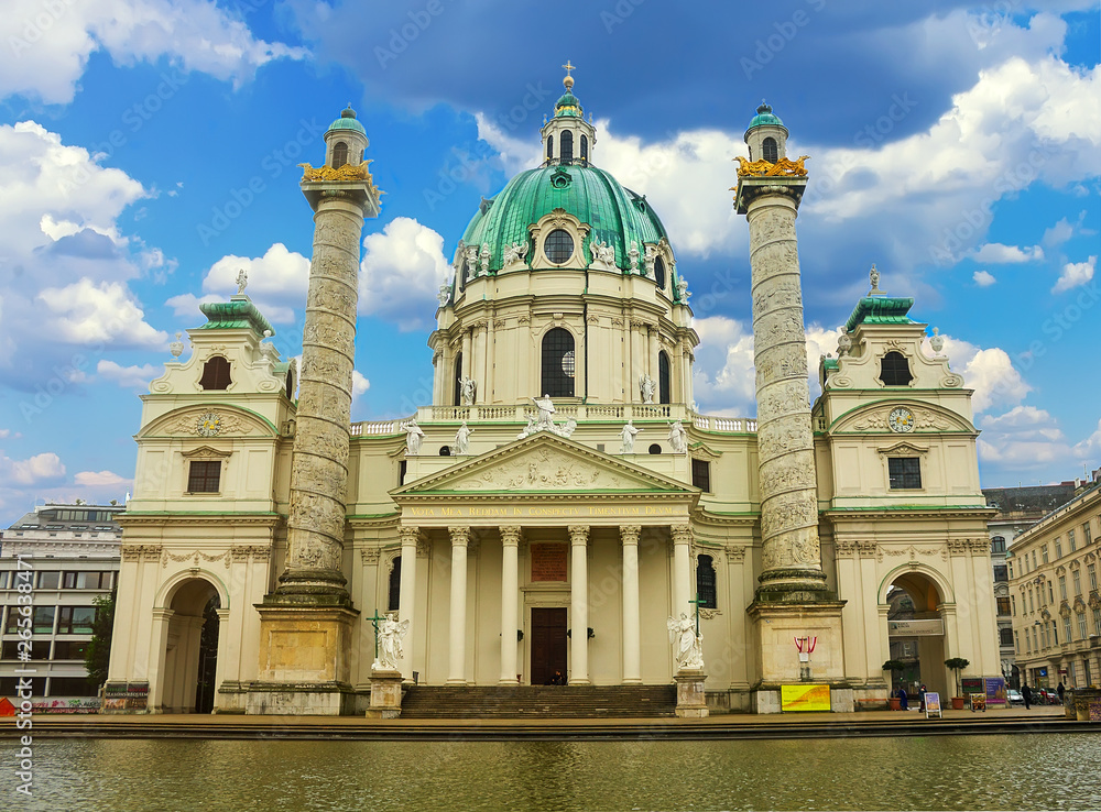 St. Charles Church (Karlskirche) city of Vienna, Austria.