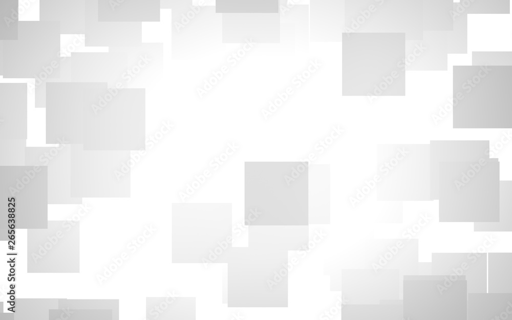 White abstract background. Misty backdrop with grey squares. 3D illustration