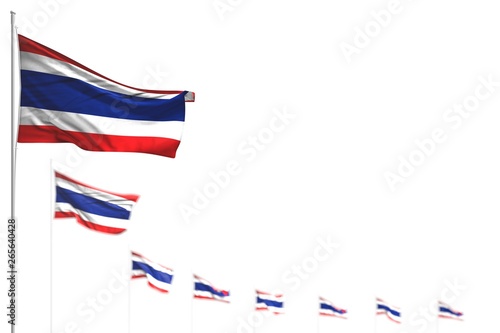 beautiful any celebration flag 3d illustration. - Thailand isolated flags placed diagonal, image with bokeh and place for text