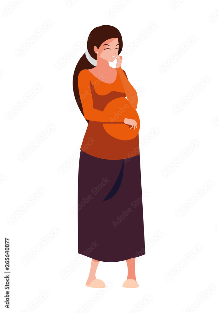 Obraz premium beautiful pregnancy woman character