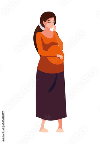 beautiful pregnancy woman character