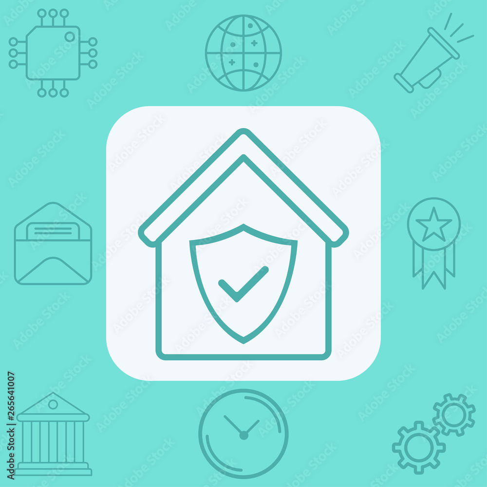 Protect home vector icon sign symbol Protect home vector icon sign symbol