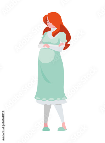 beautiful pregnancy woman character