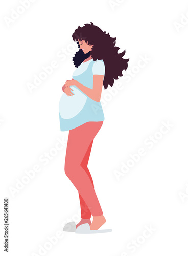 beautiful pregnancy woman character