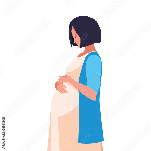 beautiful pregnancy woman character