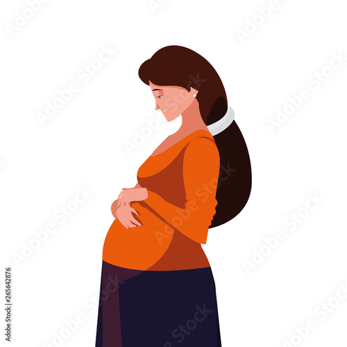 beautiful pregnancy woman character