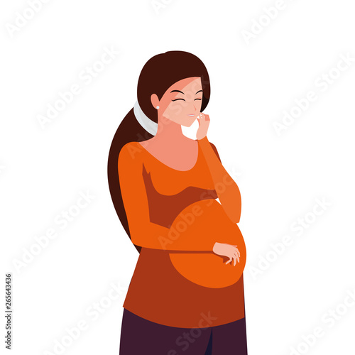beautiful pregnancy woman character