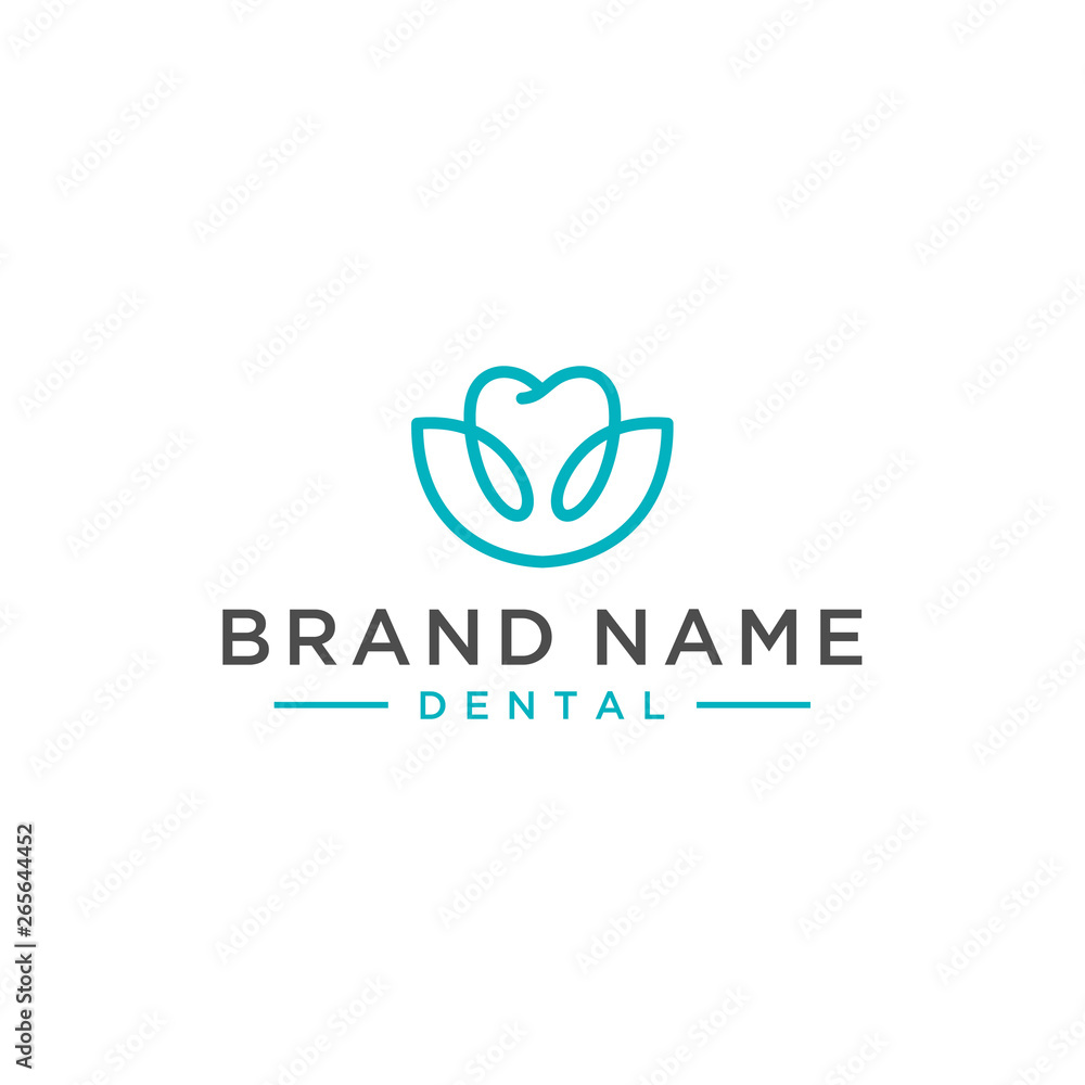 flower dental care vector logo design