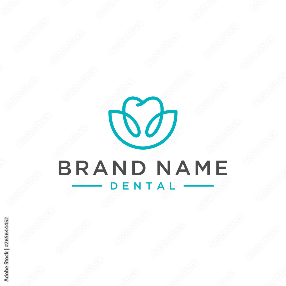 flower dental care vector logo design flower dental care vector logo design