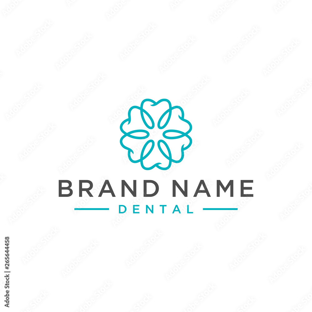 flower dental concept vector logo design flower dental concept vector logo design