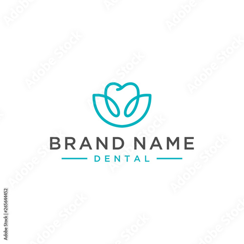 flower dental care vector logo design