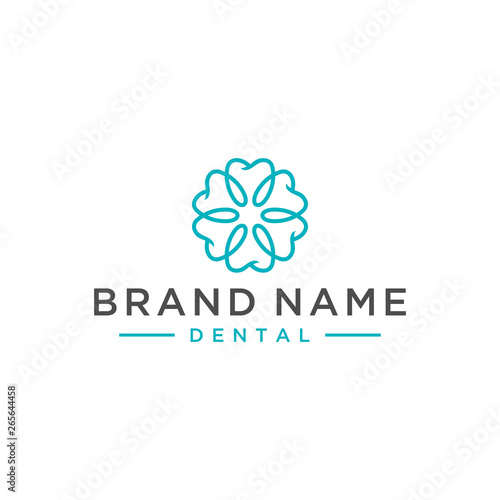 flower dental concept vector logo design