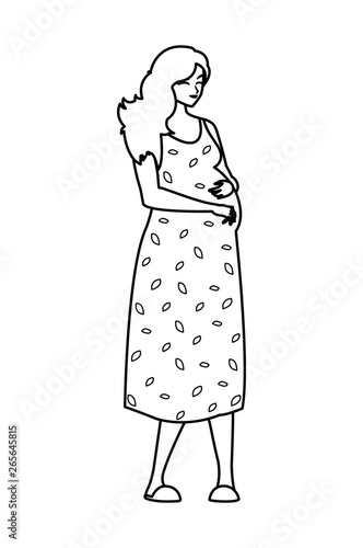 beautiful pregnancy woman character