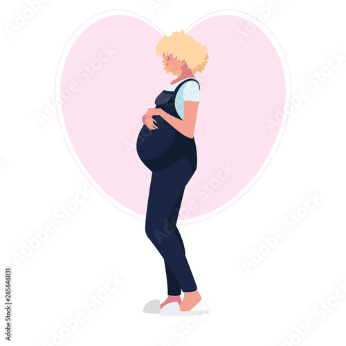 beautiful pregnancy woman in heart character