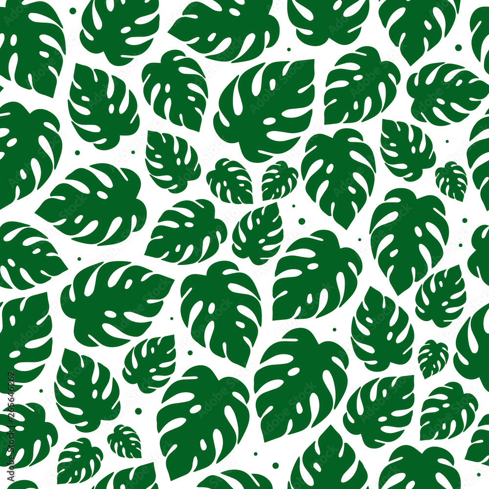 cute summer seamless pattern with monstera leaves cute summer seamless pattern with monstera leaves