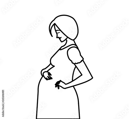 beautiful pregnancy woman character
