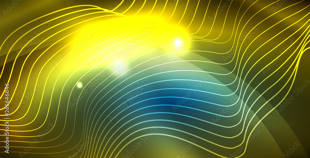 Color neon lights with waves abstract background Color neon lights with waves abstract background