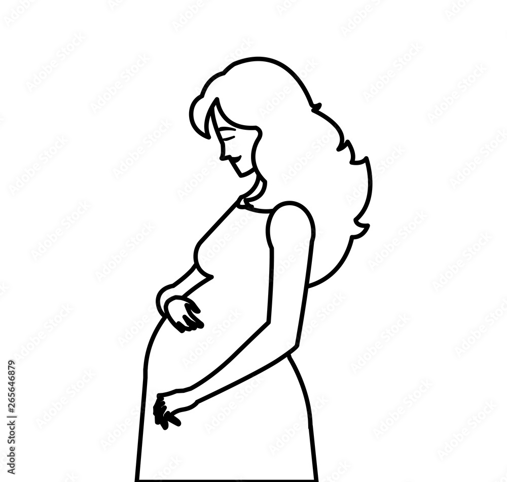 beautiful pregnancy woman character