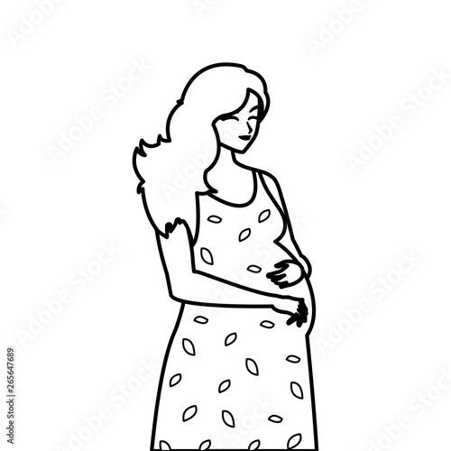beautiful pregnancy woman character
