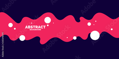 Bright poster with dynamic waves. Vector illustration in minimal style