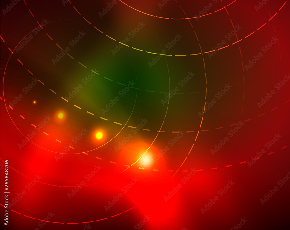 Neon circles abstract background