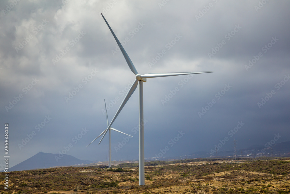 Wind turbines on the island as an ecological source of cheap energy. Wind turbines on the island as an ecological source of cheap energy.