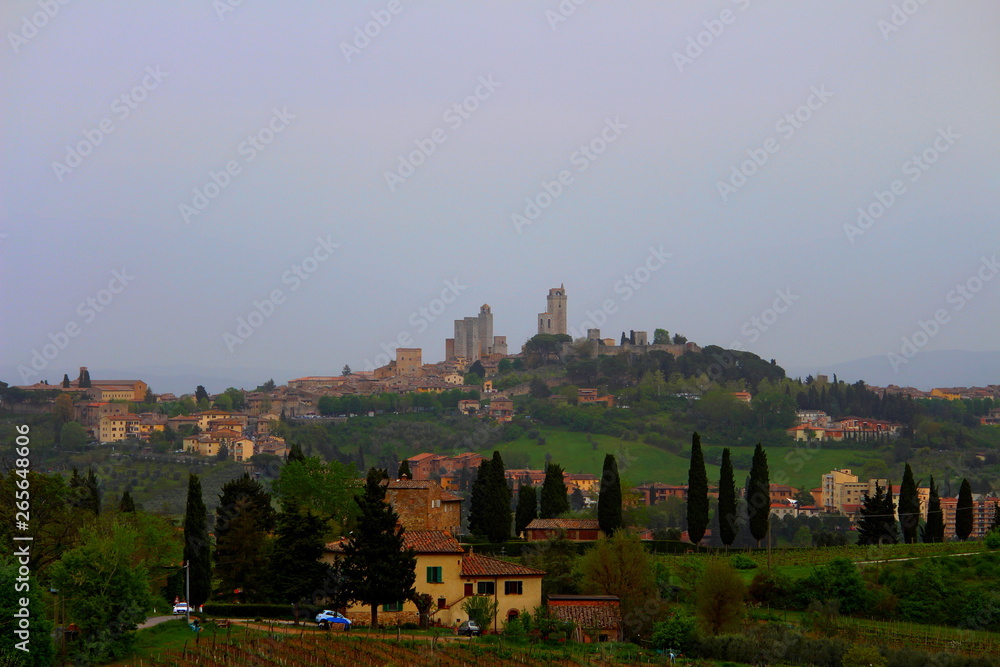 panoramic view of the medieval town of San Gimignano