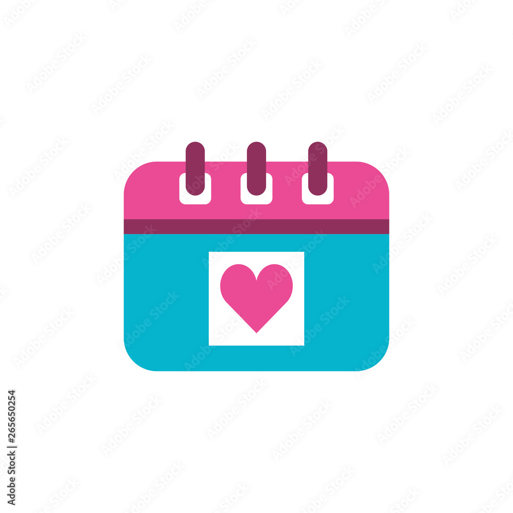 calendar reminder with heart isolated icon calendar reminder with heart isolated icon