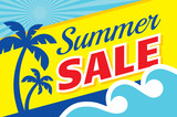 Summer sale special offer - concept horizontal banner. Vector illustration. Advertising promotion poster. Graphic design. 