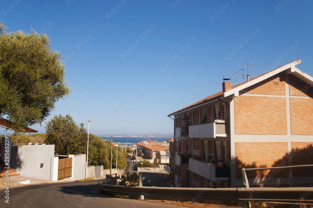 The streets are sunny in the old European southern tourist town on the southern island. The streets are sunny in the old European southern tourist town on the southern island.