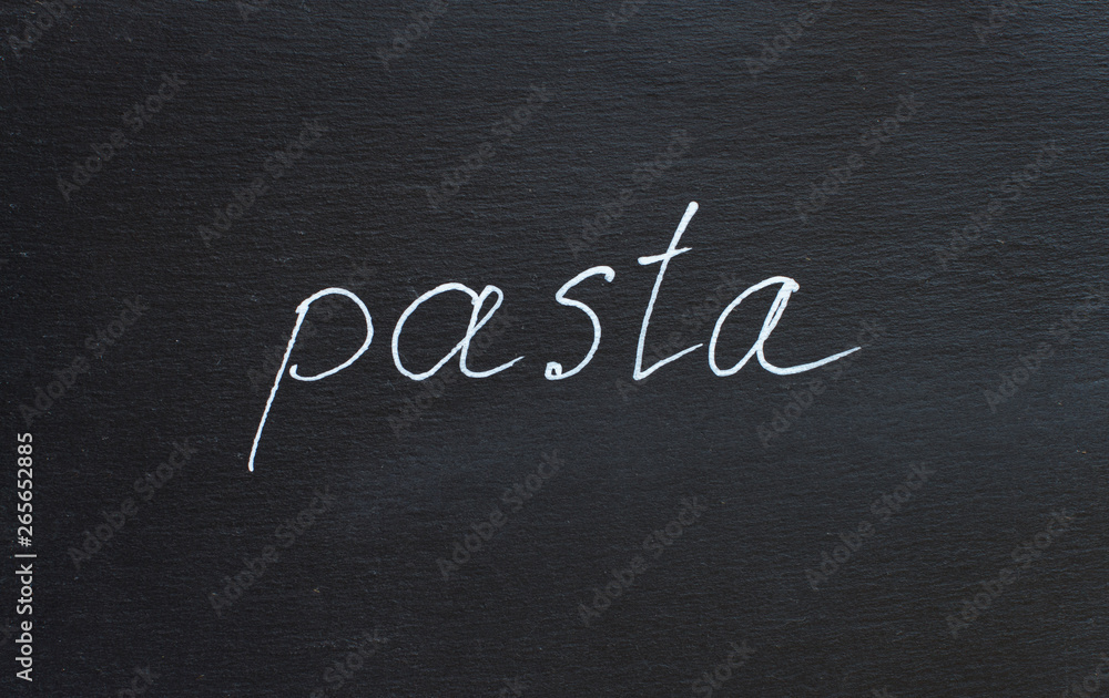 Fototapeta premium Word pasta on slate