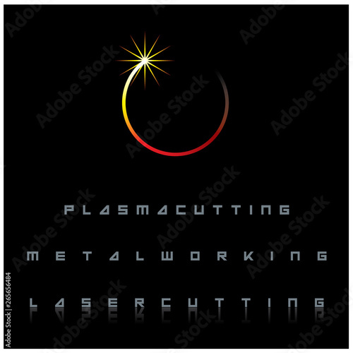  The illustration consists of a laser cutting nozzle in the form of a symbol or logo. Laser cutting engraving.