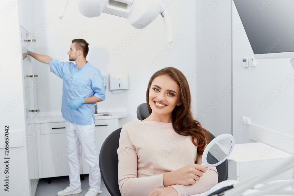 Satisfied patient after dentist session Satisfied patient after dentist session