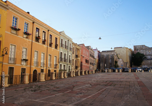 City streets architecture of an old medieval european italian city. Old building houses. © Payllik