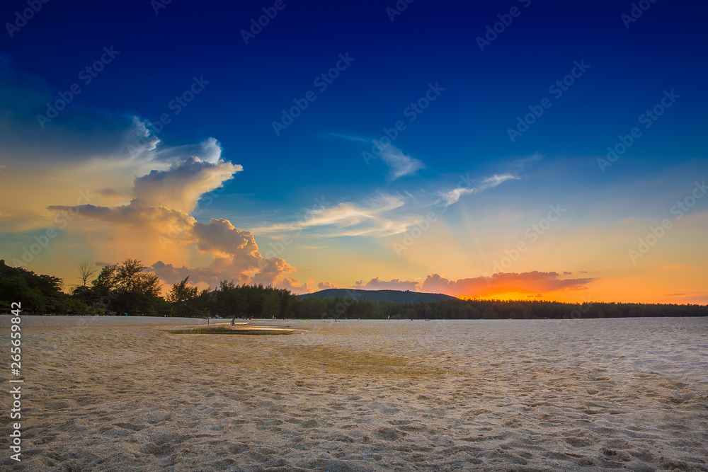 Landscape Sunset in the summer sea of Asia