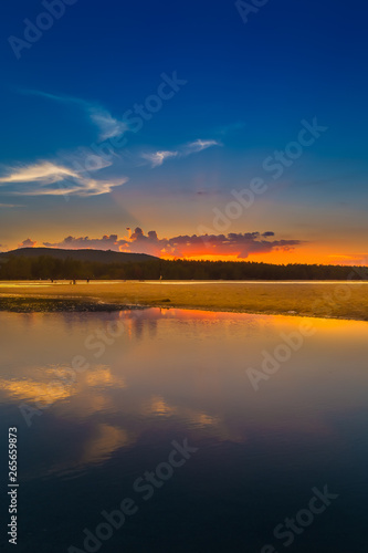 Landscape Sunset in the summer sea of Asia