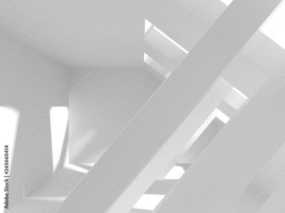 Fototapeta premium White Architecture Construction Modern Interior Background