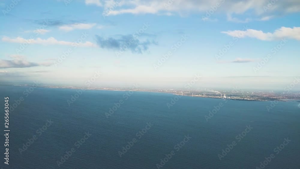View through the window while landing approaching to Copenhagen Kastrup airport at autumn season part 3/6 View through the window while landing approaching to Copenhagen Kastrup airport at autumn season part 3/6