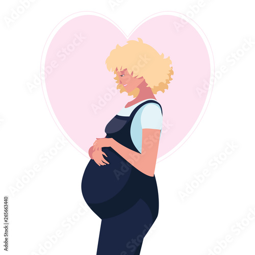 beautiful pregnancy woman in heart character