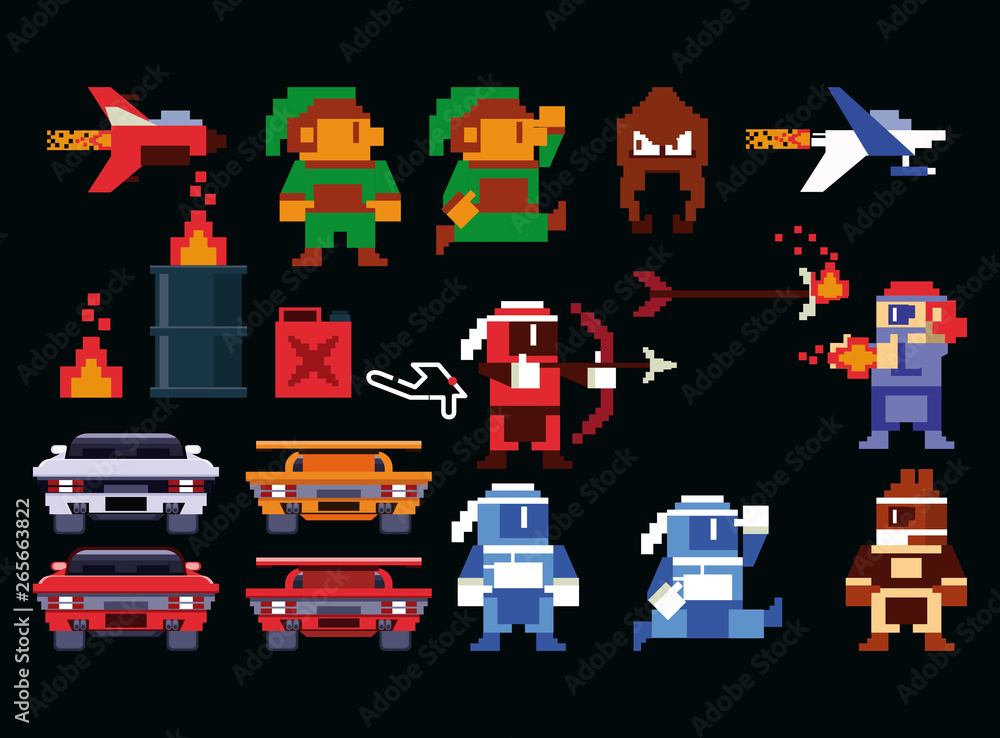 Fototapeta premium Retro videogame arcade collection