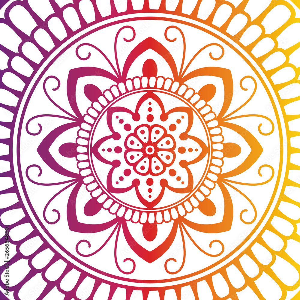 luxury ornamental mandala design background rainbow color, multicolored. Vector illustration