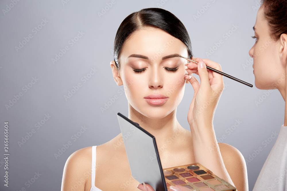 Beautiful girl at studio background