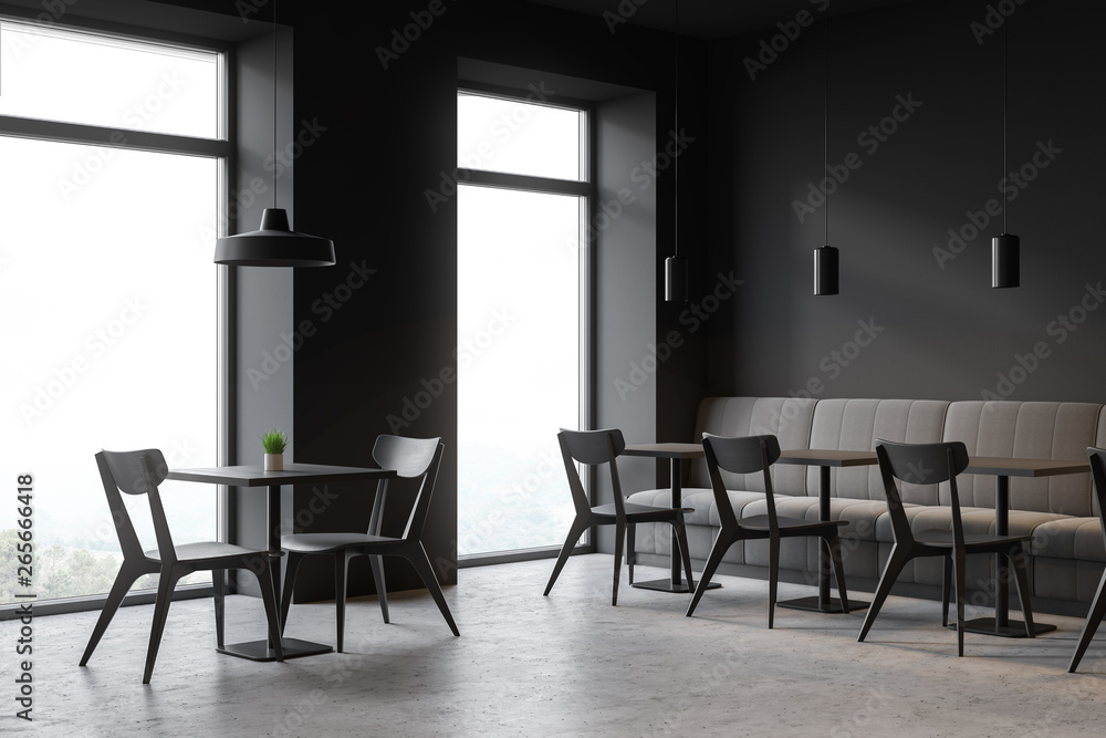 Loft style cafe interior with sofas and chairs Loft style cafe interior with sofas and chairs