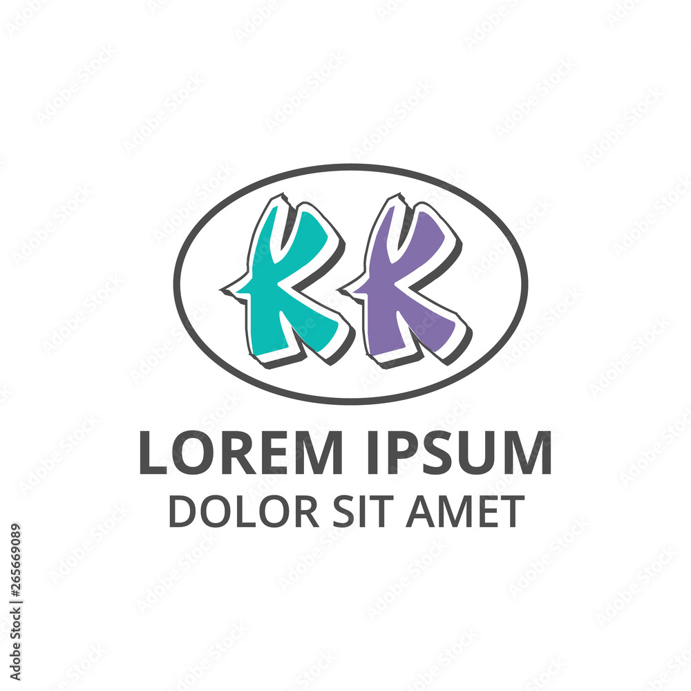 vector illustration double letter k cleaning service icon logo design